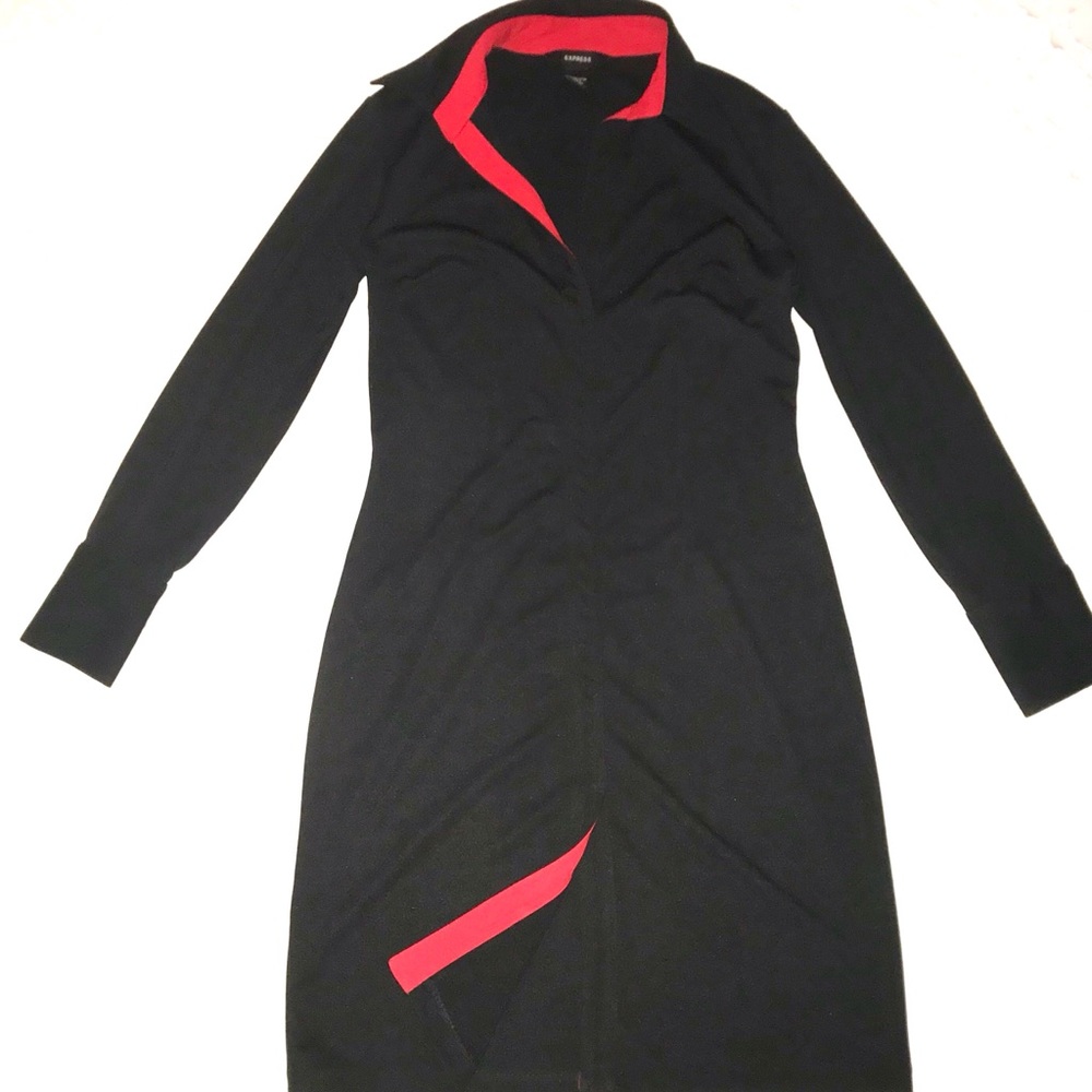 Express Classic Long Sleeve Column Suit Dress